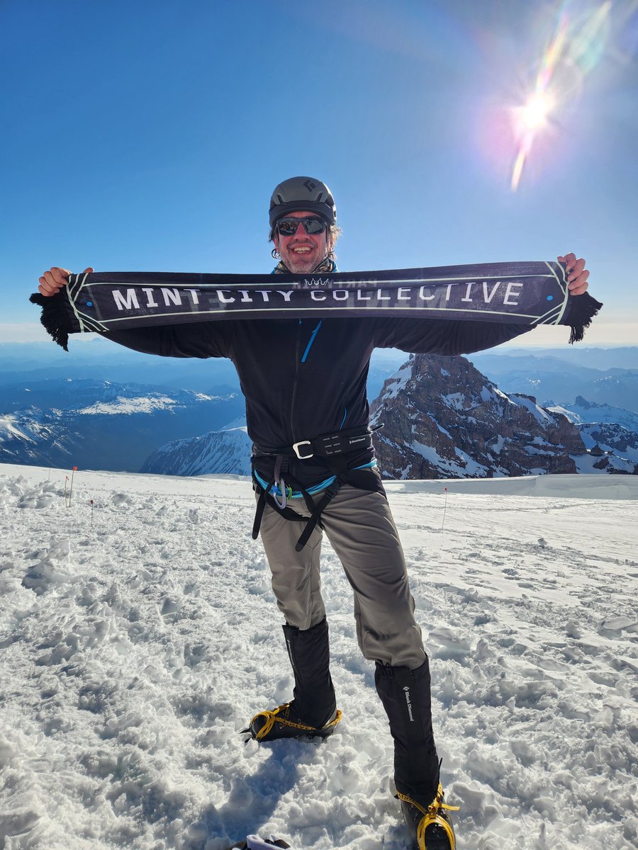 Our very own SouthPark chapter co-lead Matthew couldn't be at the match tonight...because he was repping <a href="/MintCityColl/">Mint City Collective</a> at 11k' on Mt Rainier! Great win! #ForTheCrown