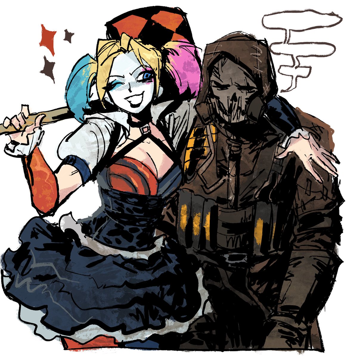 rooka_uwu's tweet photo. ❤️🖤#scarecrow #HarleyQuinn https://t.co/zfi9w0TP6I