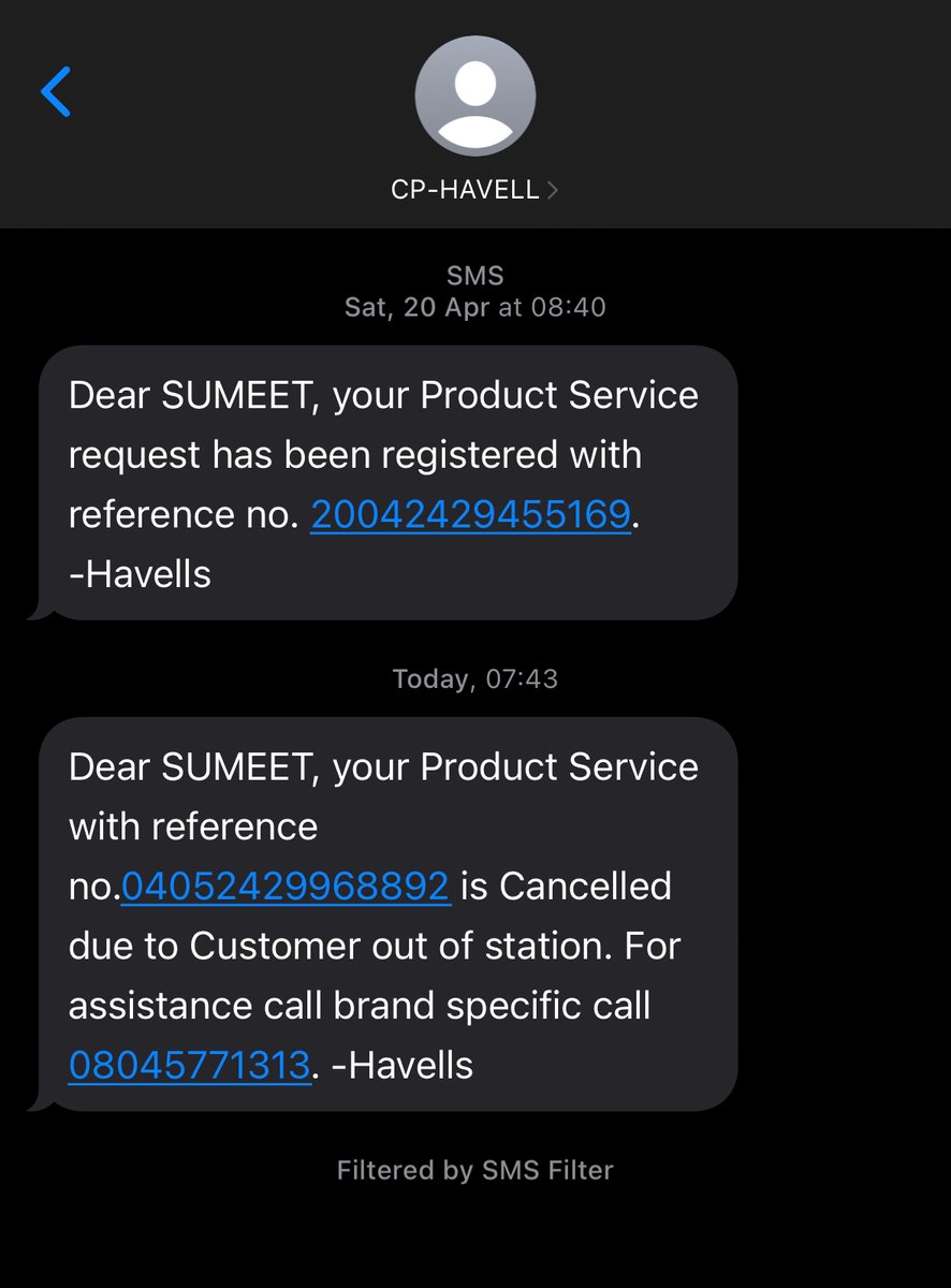 Extremely disappointed with @havellsindia Their technicians close support tickets for false reasons, leaving me stranded without resolution. No contact yet! Pathetic service at its peak. Is there anyone out there who cares about customers? #PatheticService @AnilRaiGupta