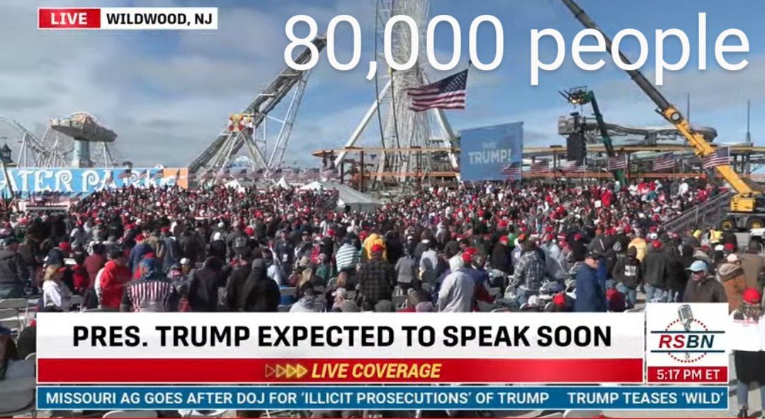 Trump broke another record making his rally in Wildwood the biggest political event in New Jersey’s history!! 🚀🇺🇸