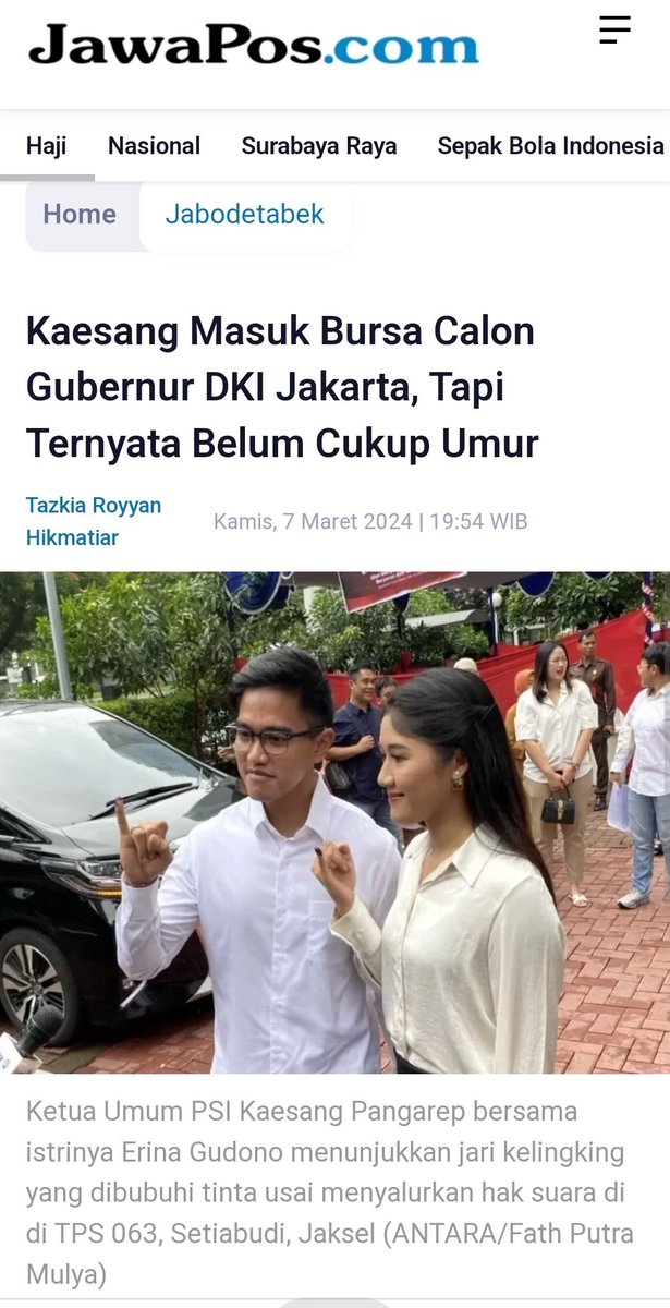 Barangkali ada yg mau menggugat di MK ?? Biar seru gitu lho, masa abangnya bisa kog adiknya gak bisa sih 🤭