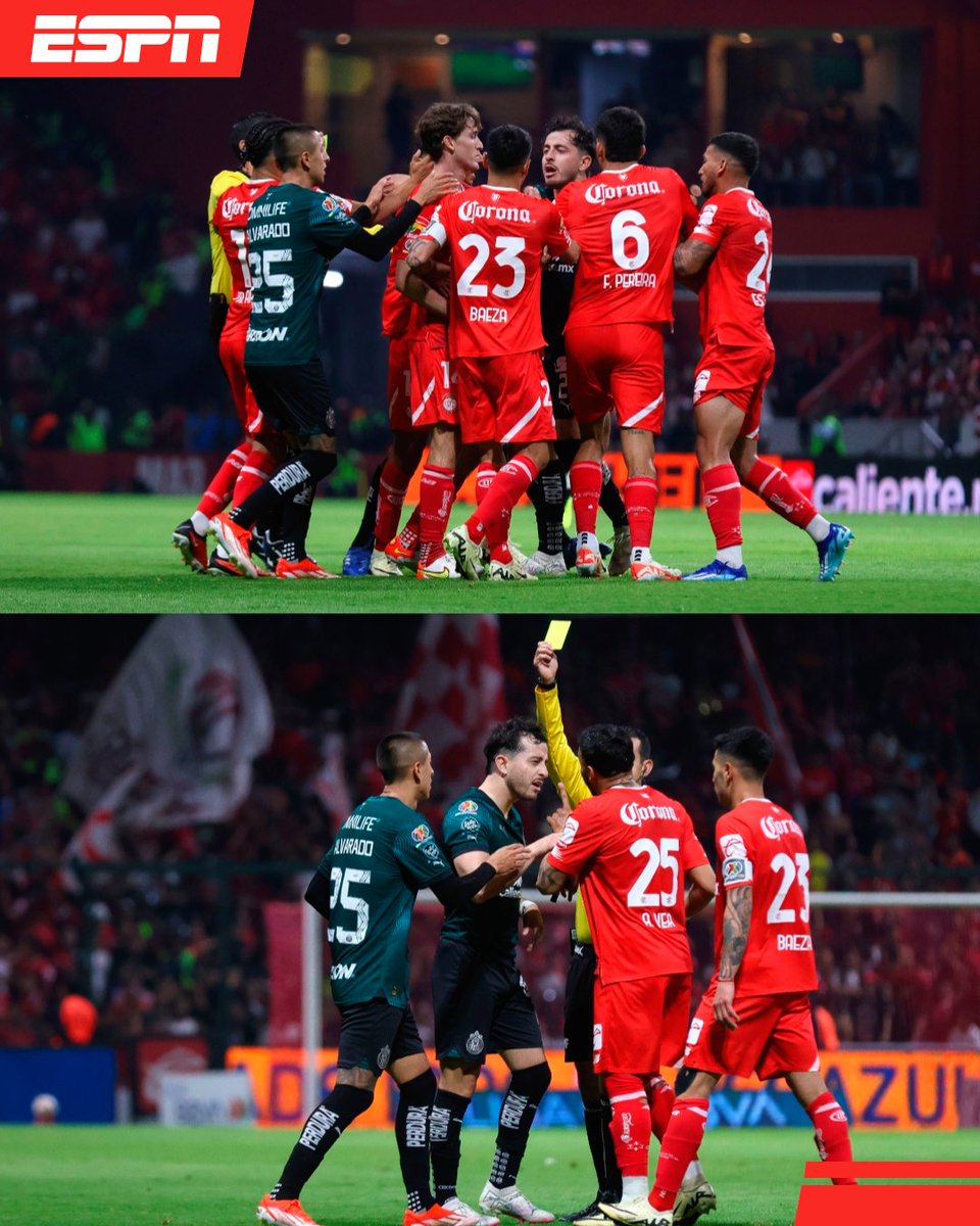 Terminó muy calientito el primer tiempo entre Toluca y Chivas 🔥