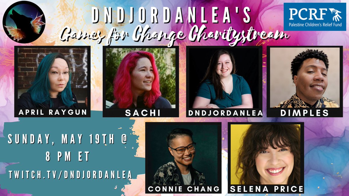 TONIGHT! Final game of the weekend! 8 PM ET / 5 PM PT Tune in as @AprilRaygun leads @ver_sachi_ @DNDJordanLea @dimplesndice @byConnieChang & @theselenaprice through a D&D oneshot! Your donations will impact the game! Twitch.tv/dndjordanlea tiltify.com/@dndjordanlea/…