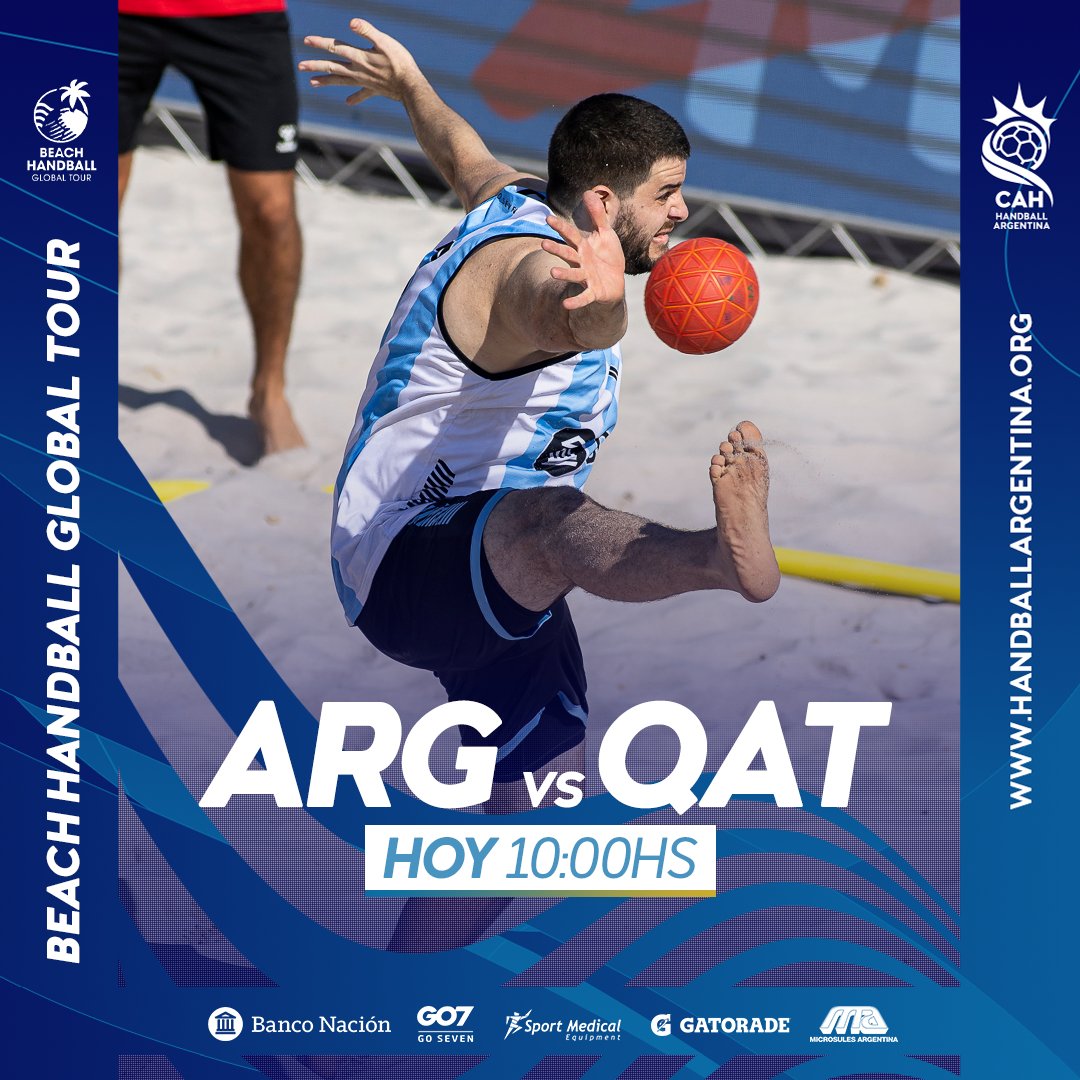 ¡JUEGA ARGENTINA! 🇦🇷⚔️!

🏆 Beach Handball Global Tour

🗓️ Final
👩🏻🆚 Brasil 🇧🇷
⏰ 09:00hs

🗓️ Tercer puesto
👱🏼‍♂️🆚 Qatar 🇶🇦
⏰ 10:00hs

🏟️ Maricá, Brasil 🇧🇷
📱💻 youtube.com/@IHFcompetitio…