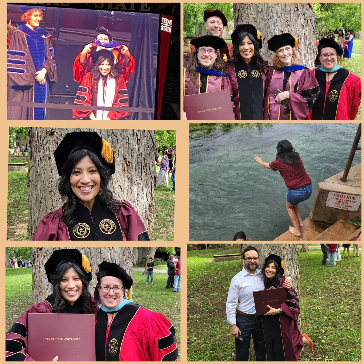On May 10, 2024, I graduated with my PhD at Texas State University and did the graduation tradition of plunging into the San Marcos River. What a perfect ending to my doctoral student journey, and now I am ready for my PhD career🙌🏽! #PhDone #PhinisheD #doctora #phdlife