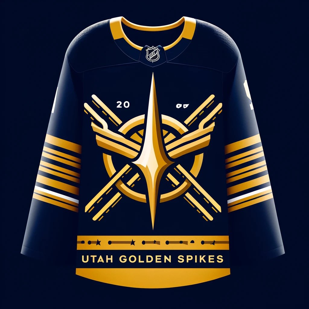 LiveasRx's tweet photo. @NHLinUtah Why not call yourselves the Utah Spikes? It directly references the Golden Spike, tying in Utah's historical significance with the transcontinental railroad. The logo should be a stylized golden spike over intersecting railroad tracks, symbolizing innovation and unity.

#Utah https://t.co/LnNwSubMws