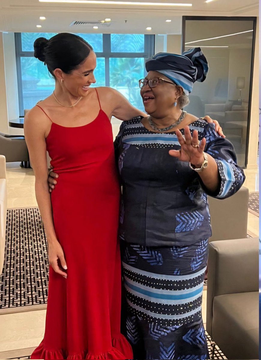 I just love the fact that our Duchess connected with the most powerful, worldwide, well-respected lady in Nigeria. Ngozi Okonjo-Iweala. That's pure magic. ❤️ #HarryandMeghaninNigeria