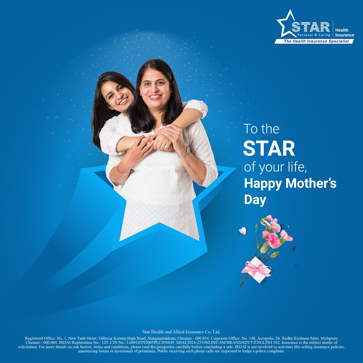 Today, we celebrate the unwavering support and the boundless love of all mothers. Happy Mother's Day to the incredible women who shape our lives and hearts.

#mothersday #mothersday2024 #motherslove #starhealthinaurance #starhealth #healthinsurance