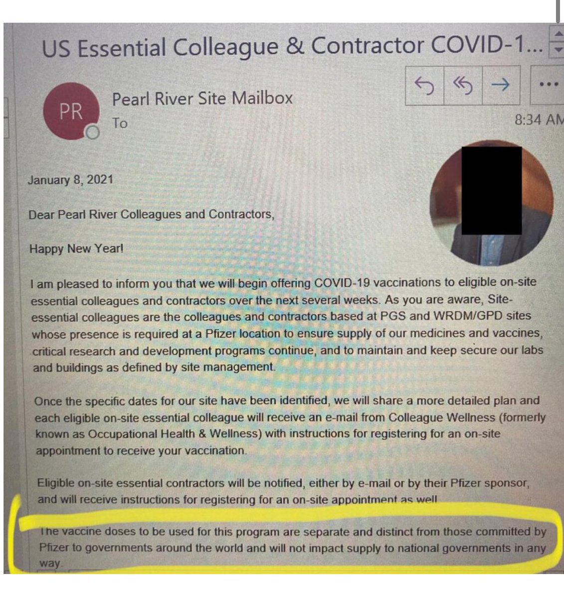 “We employees at Pfizer were receiving different vaccines and/or placebos and this was the word around my site when I worked there.”

       whistle blower shares email

Is this true? I don’t know but I do believe this company KNEW there is ZERO chance a rushed technology that