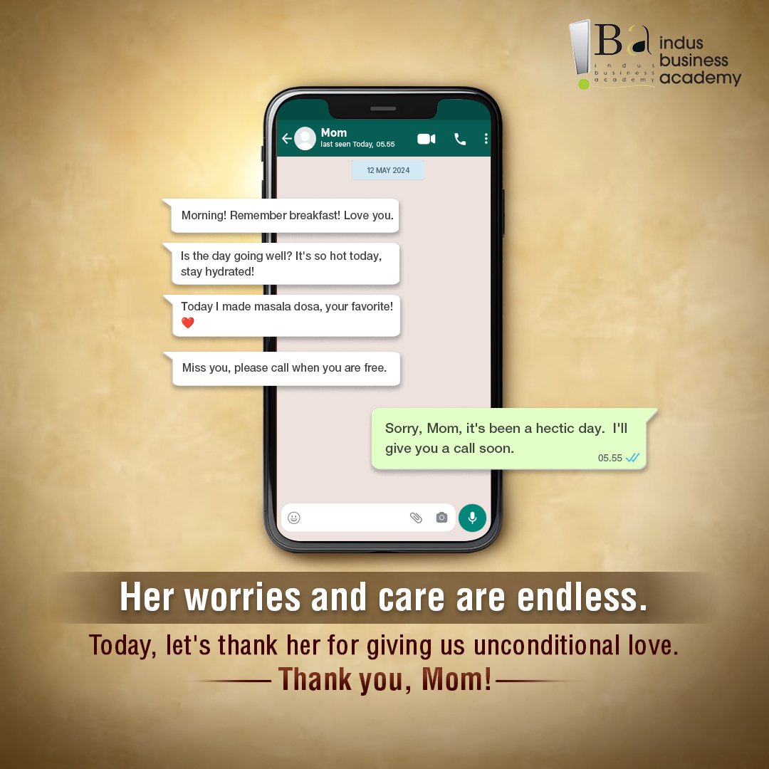 A mother's love for her child knows no boundaries. Wishing all the moms a Happy Mother's Day!❤️✨️

#ibabangalore #indusbusinessacademy #pgdm #cmat #cmatexam #cmattips #exampreparation #tipsandtricks #cmatexam2024 #mothersday #internationalmothersday