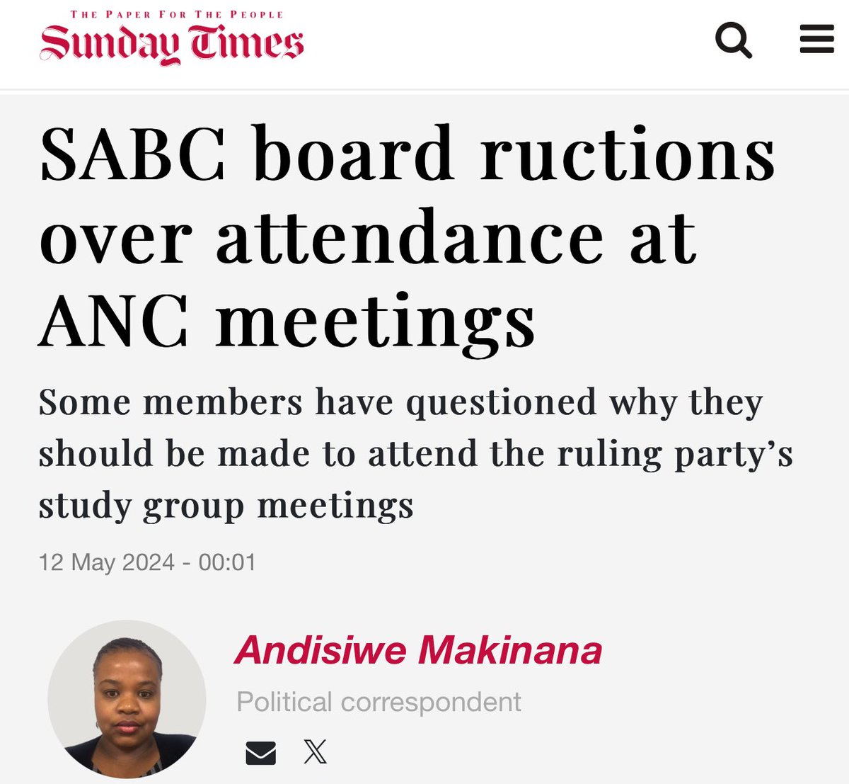 “There are tensions on the SABC board over whether its members should be attending meetings of the ANC study group before their appearance before parliament’s communications committee...”