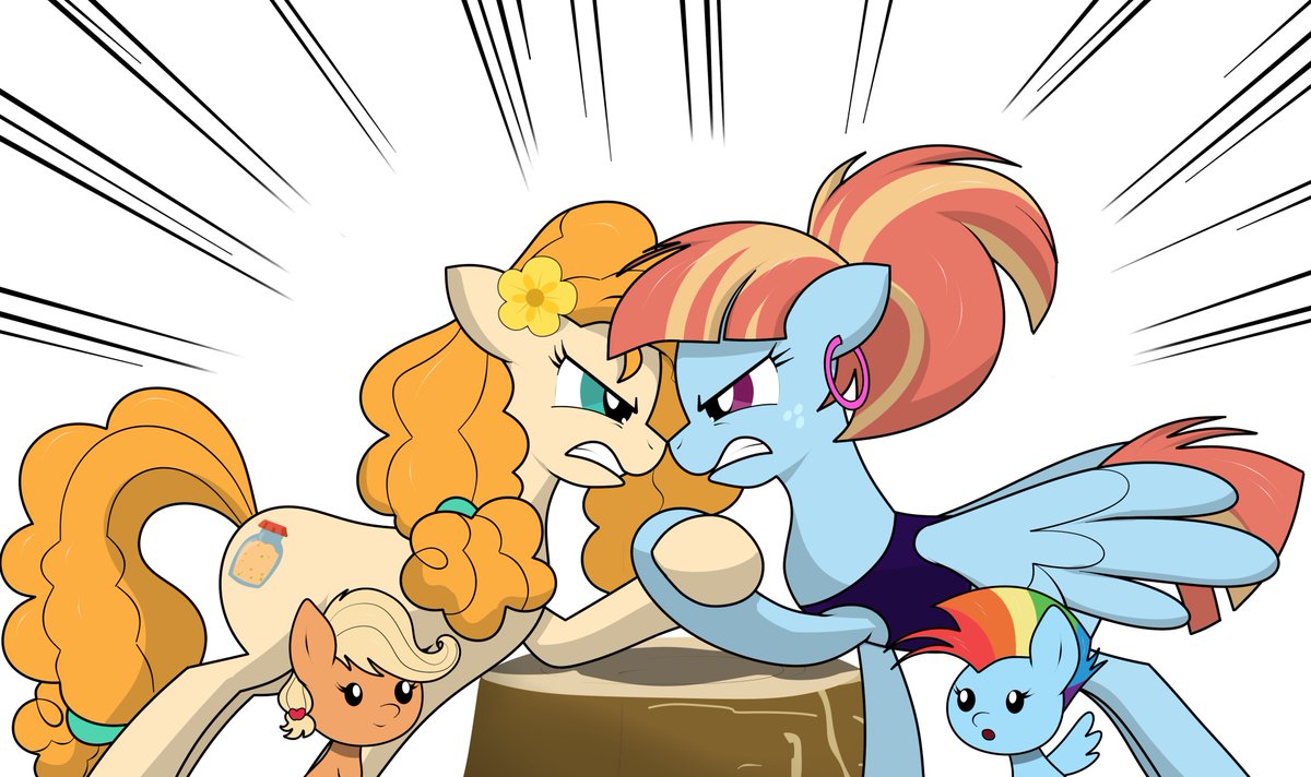 When mothers argue over who has the cutest baby
#mlpfanart #pearbutter #applejack #rainbowdash #windywhistles #mlp