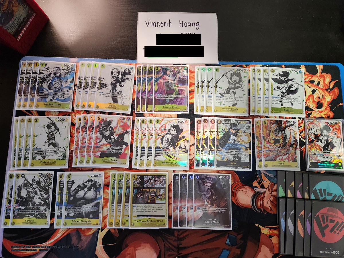 Event: CoreTCG Online Treasure Cup Date: 05.04.24 Players: 935 17th: Vincent Hoang - Black/Yellow Luffy #OnePiece #OnePieceCardGame #OnePieceTCG #OrangeSamuraiD #OPTCGTopList