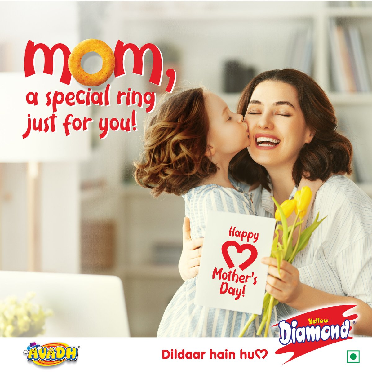 Moms don’t need diamonds when they have the hearts of their loving children. We're celebrating all the love, joy, and sacrifices you make every day. Happy Mother's Day to all the wonderful mothers from Yellow Diamond!

#YellowDiamond #DilDaarHaiHum #RichFeast #Avadh #MothersDay
