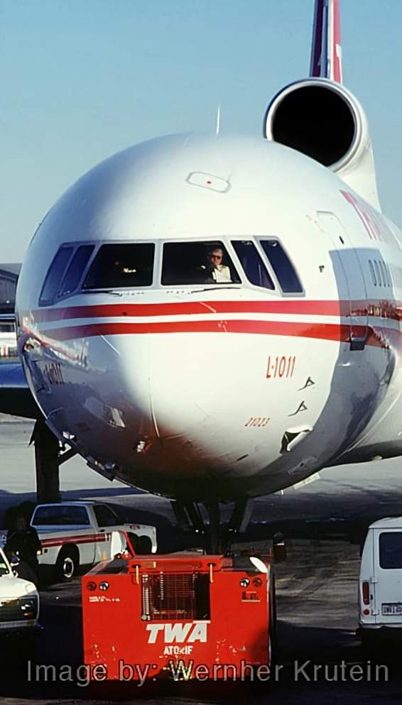 L1011TriStarJet's tweet photo. TWA Lockheed L-1011-385-1 TriStar 50  N31023, JFK
Image credit watermark on image https://t.co/JlTiAVRHo6