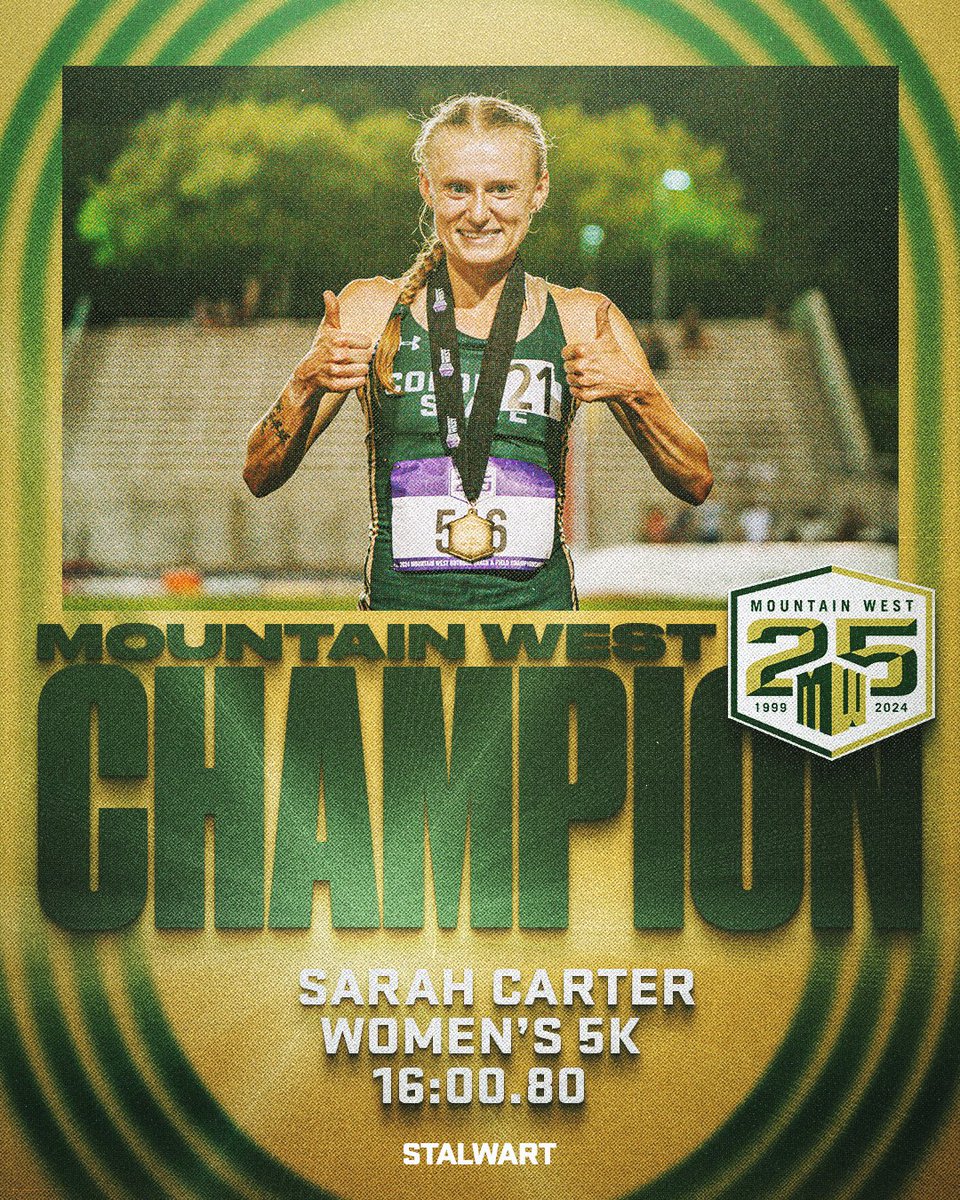 Sarah Carter… 𝙏𝙃𝙀 𝙏𝙀𝙍𝙈𝙄𝙉𝘼𝙏𝙊𝙍 Sarah placed 🥇 in the Women’s 5k with a time of 16:00.80 #Stalwart x #CSURams