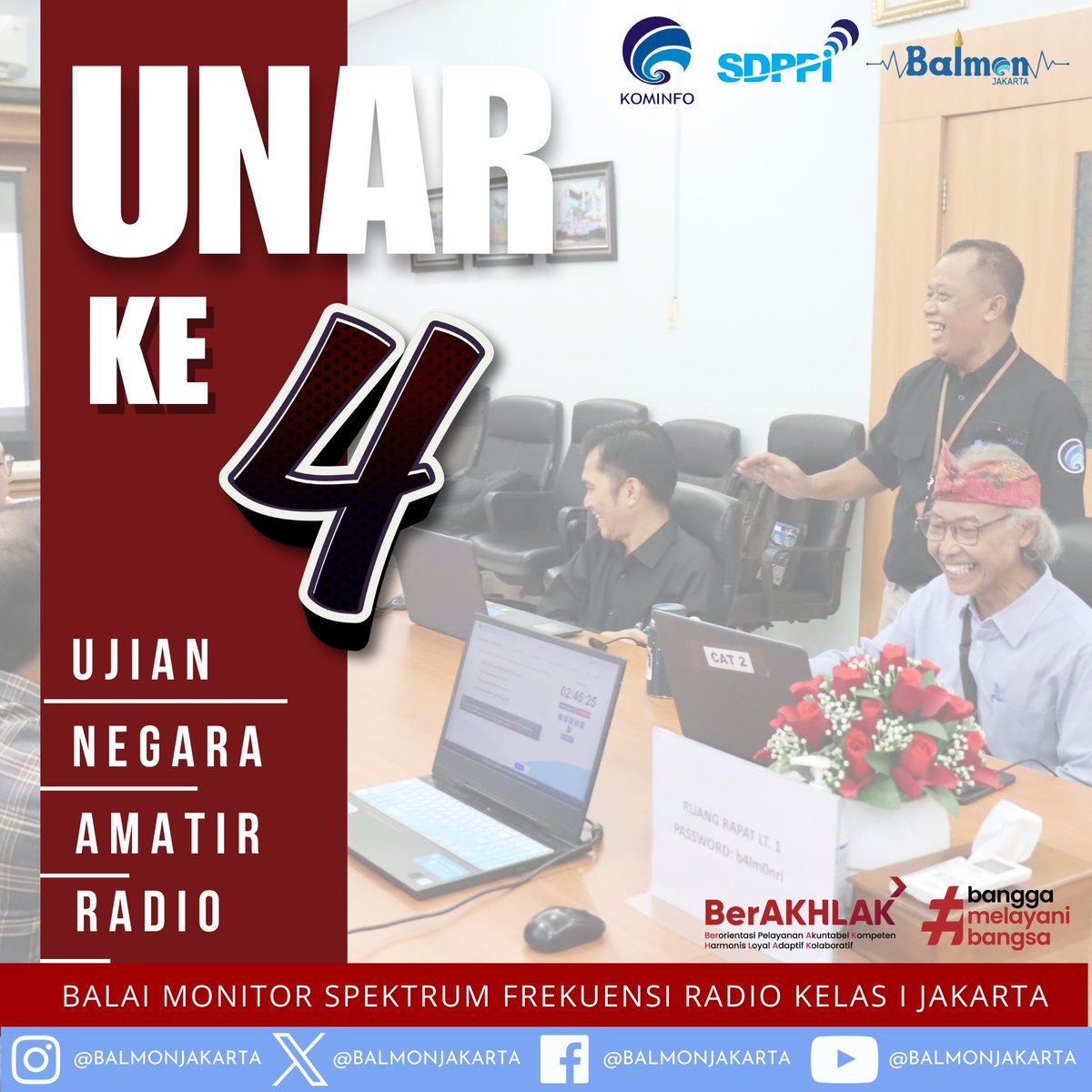 Halo #SahabatFrekuensi 💪🏼😁
Pada Hari Selasa, 23 April 2024, BALMON SFR Kelas I Jakarta telah menyelenggarakan kegiatan Ujian Negara Amatir Radio (UNAR) Ke 4 di Kantor Balai Monitor SFR Jakarta :

📌Jl. PKP Raya No 30 Kelapa Dua Wetan, Ciracas Jakarta Timur 13730
(1)
#UNAR