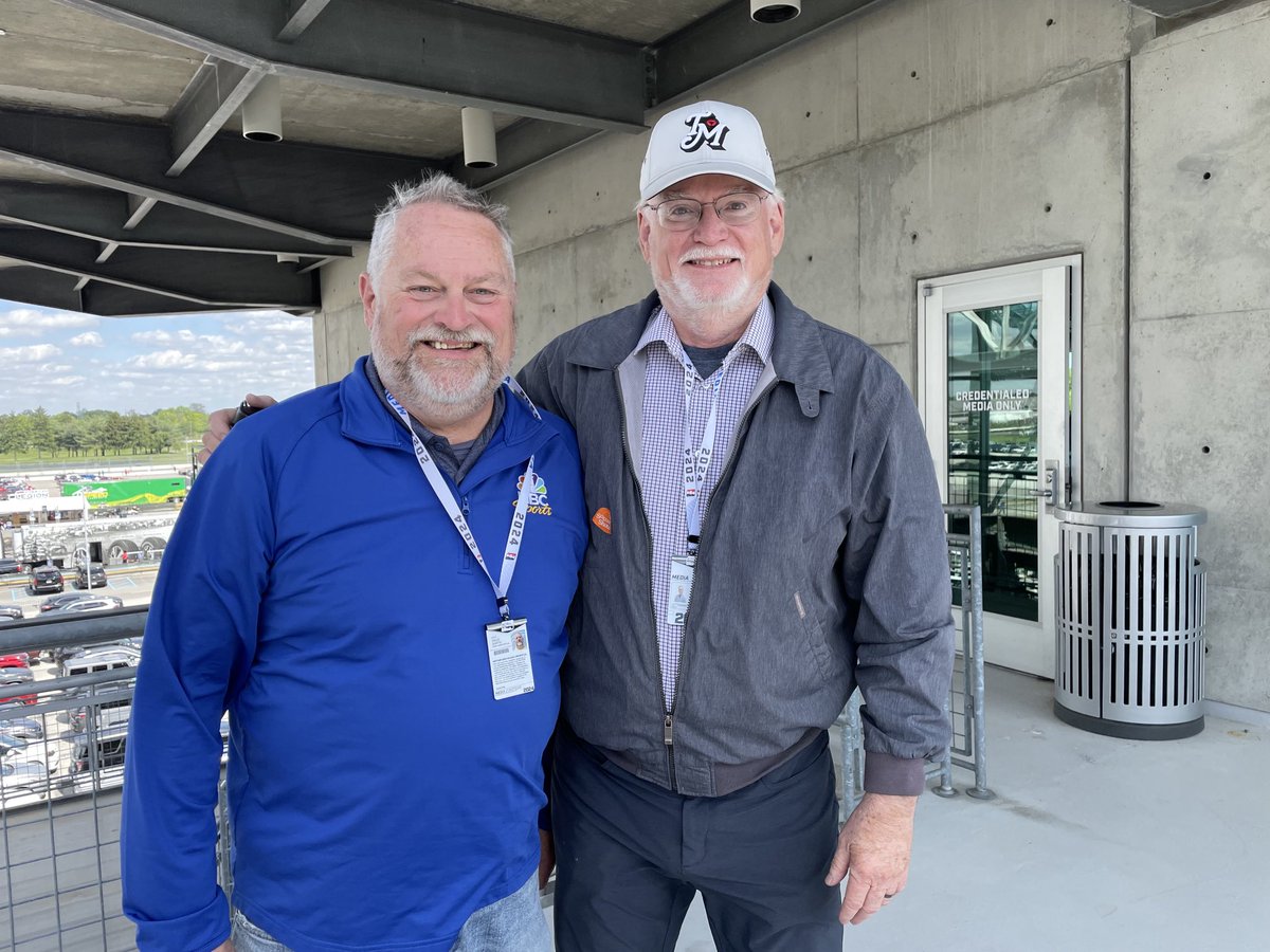 Call the kids, hide the neighbors — these two are together again ⁦@BruceMartin_500⁩ & ⁦@TIM_MAYsports⁩ at ⁦@IMS⁩