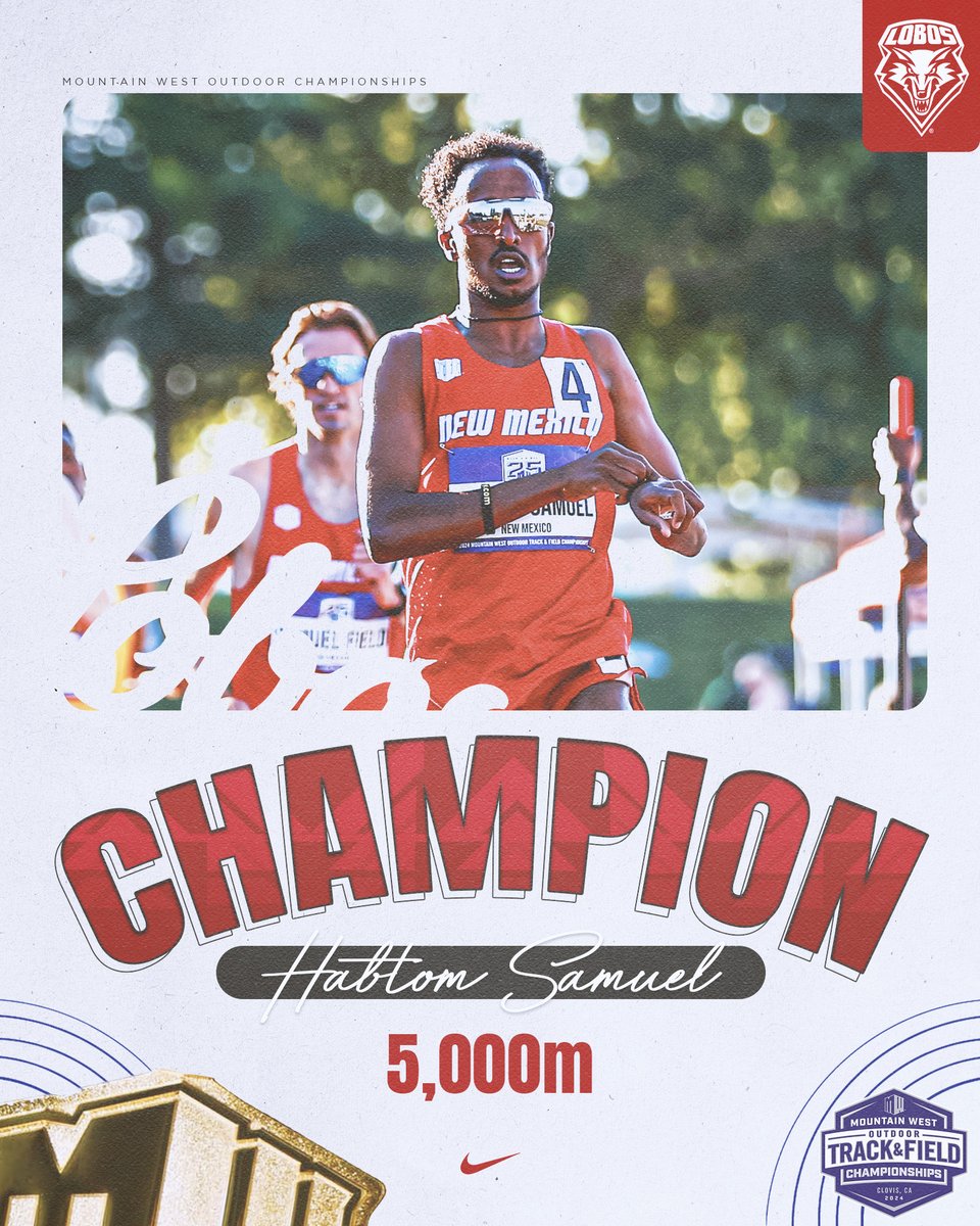Habtom's @MountainWest titles this year: 🥇Cross Country 🥇Indoor 3,000m 🥇Indoor 5,000m 🥇Outdoor 1,500m 🥇Outdoor 5,000m Just a reminder he's a freshman. #MWOTF | #GoLobos