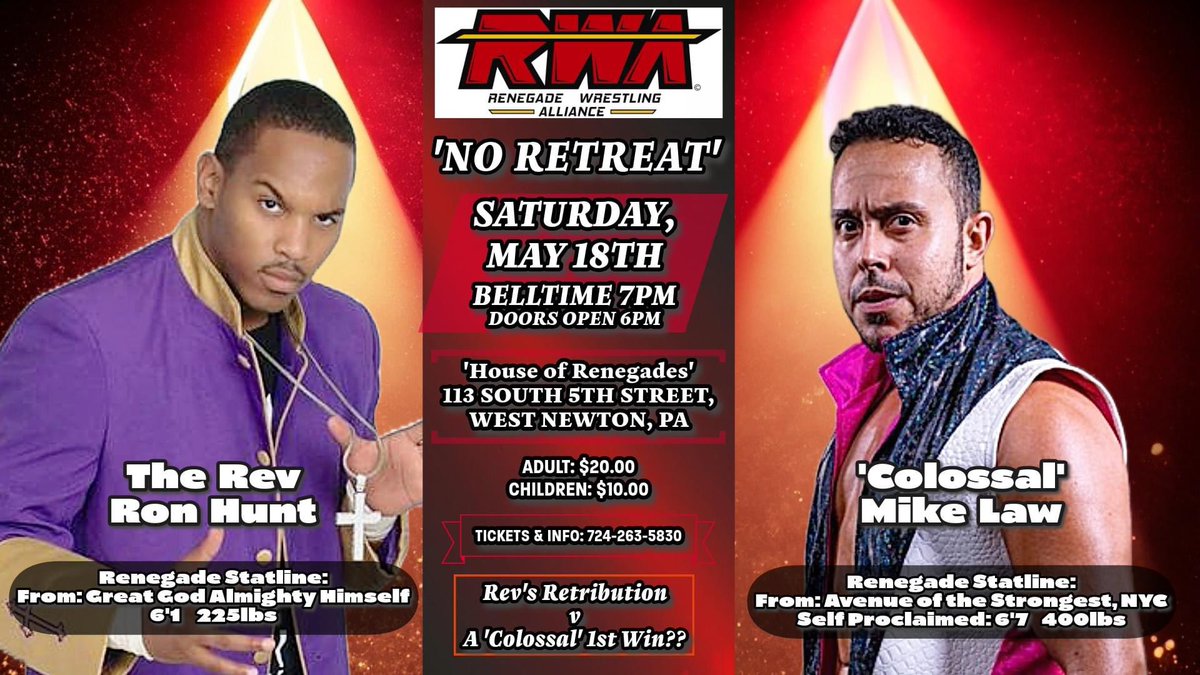 Next Saturday Night at @RWAProWrestling it’s about MY REDEMPTION