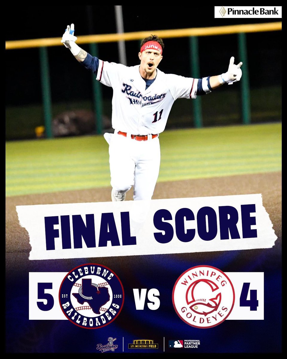WALK OFF WIN! JAXX GROSHANS WITH THE WALK OFF WIN!

& that’s the ballgame! We will see yall tomorrow for our Kids Club Sunday! Gates open 2pm, first pitch 3:06pm!

🎟 bit.ly/3uITfLn

#AllAboard #railroaderbaseball