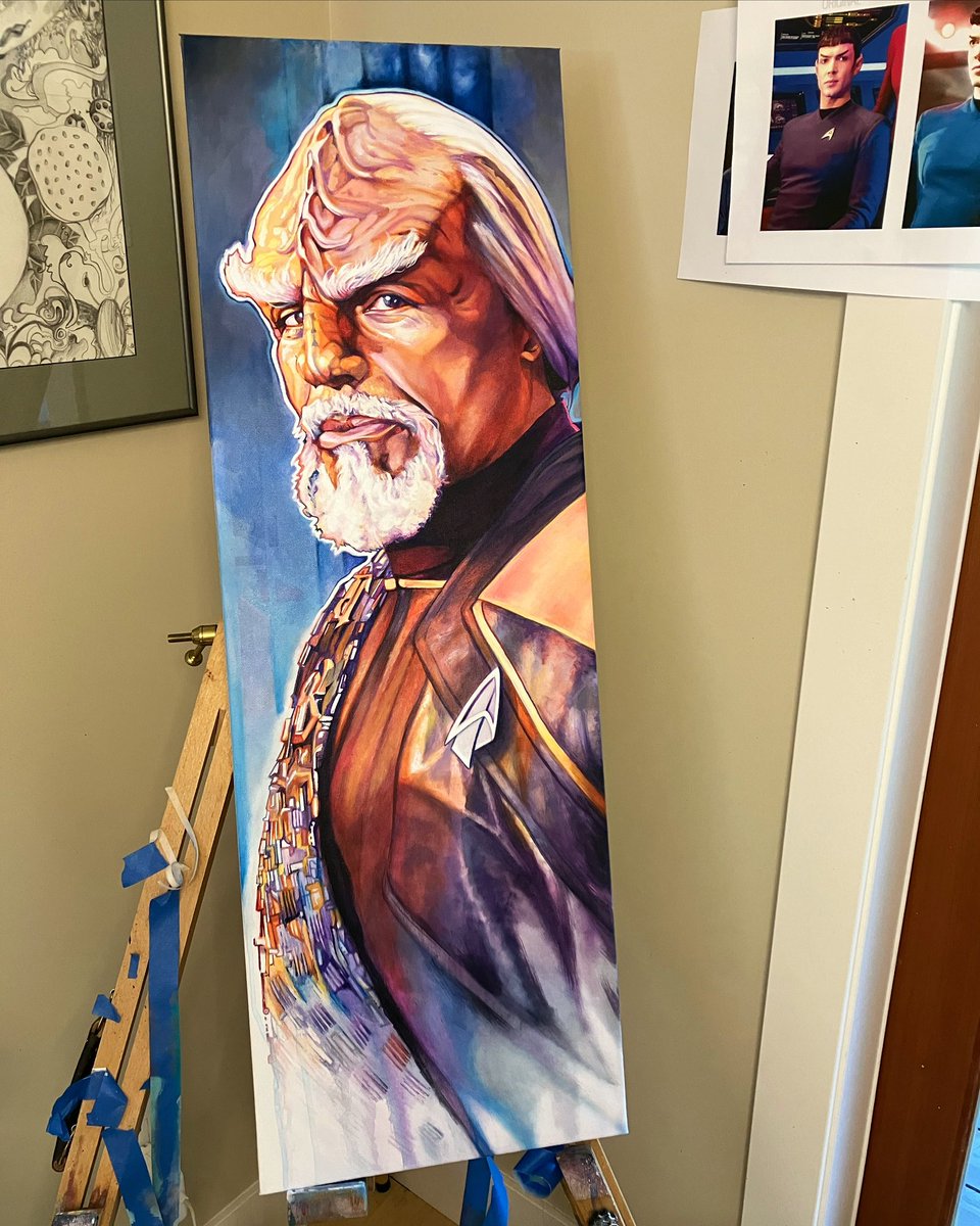 My Worf painting is now complete! Took me a few days of contemplation & re-painting to get it here, but I’m thrilled where it’s landed! Hope you are too @akaWorf . ❤️🖖 retrospectstudios.ca/special-editio…

#startrek #StarTrek #StarTrekPicard #Picard #Trekkie #fanart #scifiArt #CanadianArt