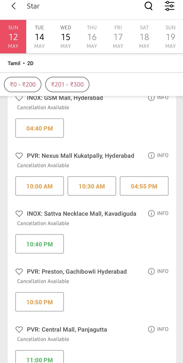 . #StarMovie From Today In Hyderabad 🌟 Already 5/7 shows in fast filling status 🔥🔥 #Kavin @Kavin_m_0431