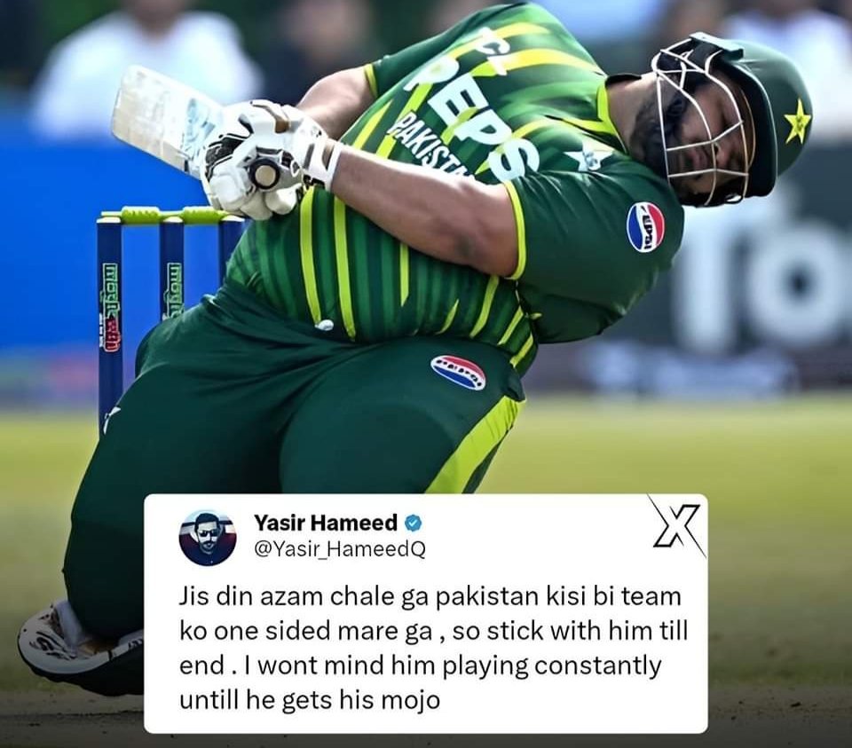 Do you agree with Yasir Hameed's opinion about Azam Khan?