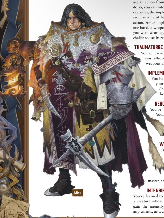 The iconic thaumaturge character from Pathfinder 2e is non-binary and look how fucking cool they are. Mios I love you