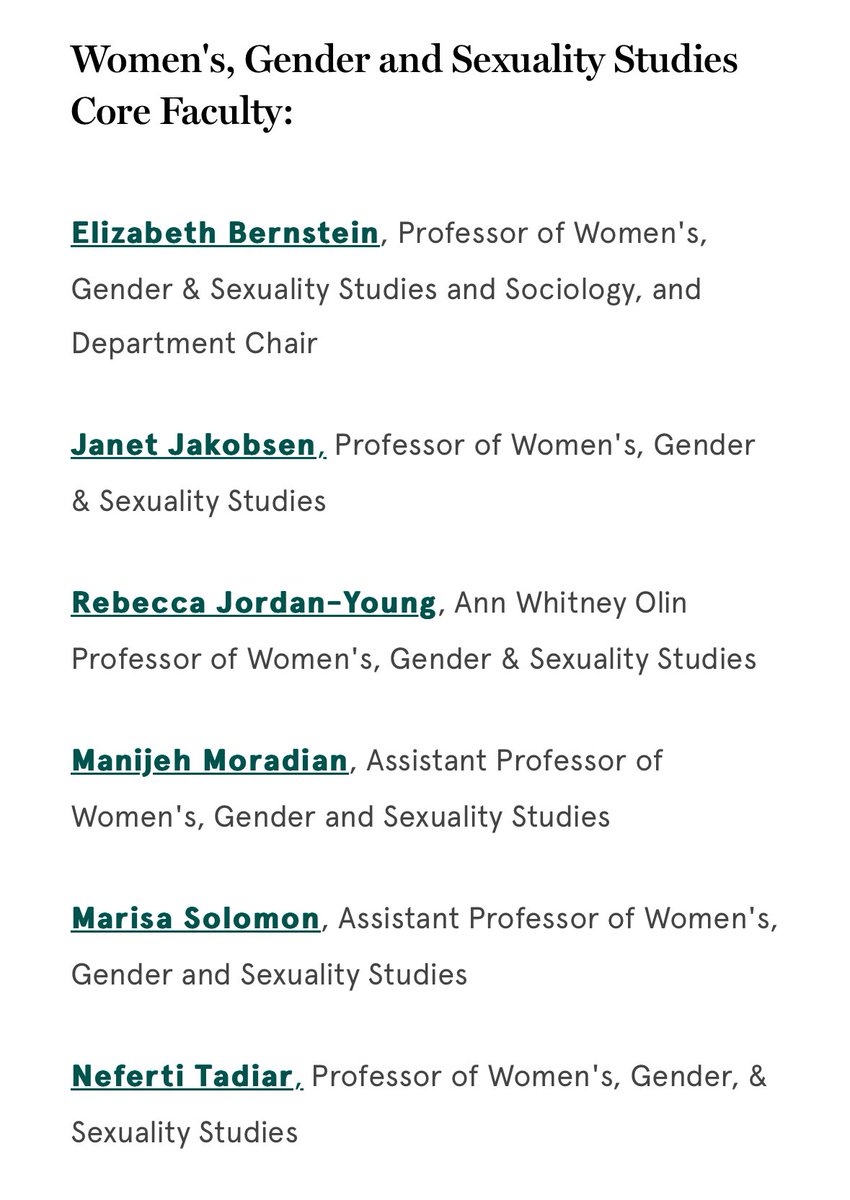 The current homepage of the Department of Women's, Gender, & Sexuality Studies of @BarnardCollege has three photos on it. 

The first is a photo of a shirt that has the following written on it: “Smash the White Supremacis(t) Hetero-patriarchy.” 

The third is a photo of people at…