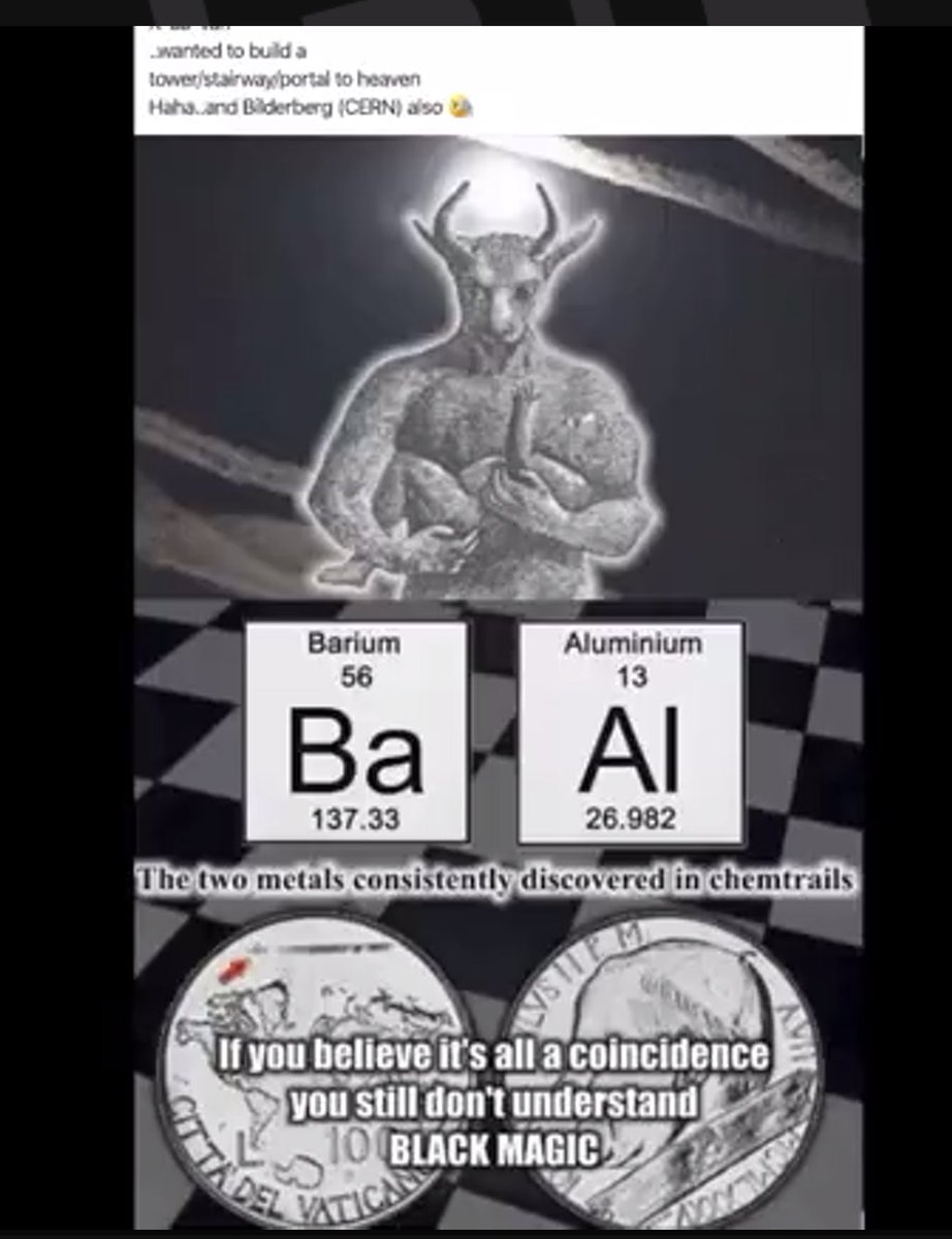 Barium and Aluminum are the metals in the Chemtrails. 
Ba and Al. Ba'al.