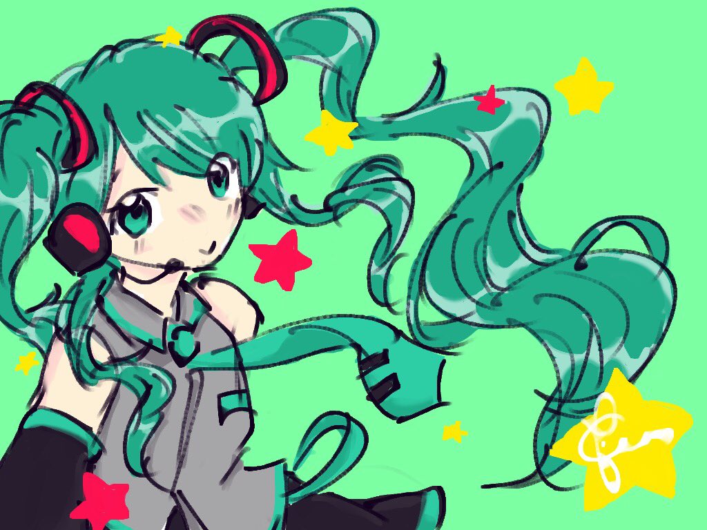 hatsune miku with slight discoloration