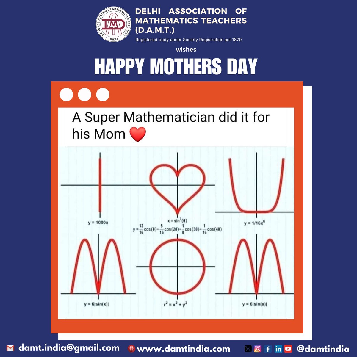 Happy Mother's Day! 🌸 Like 'e', a mother's love is an irrational constant—beyond logic, full of heart. Today we celebrate our first teachers, our moms, who showed us love is life's greatest common divisor. #MothersDay #MathLove