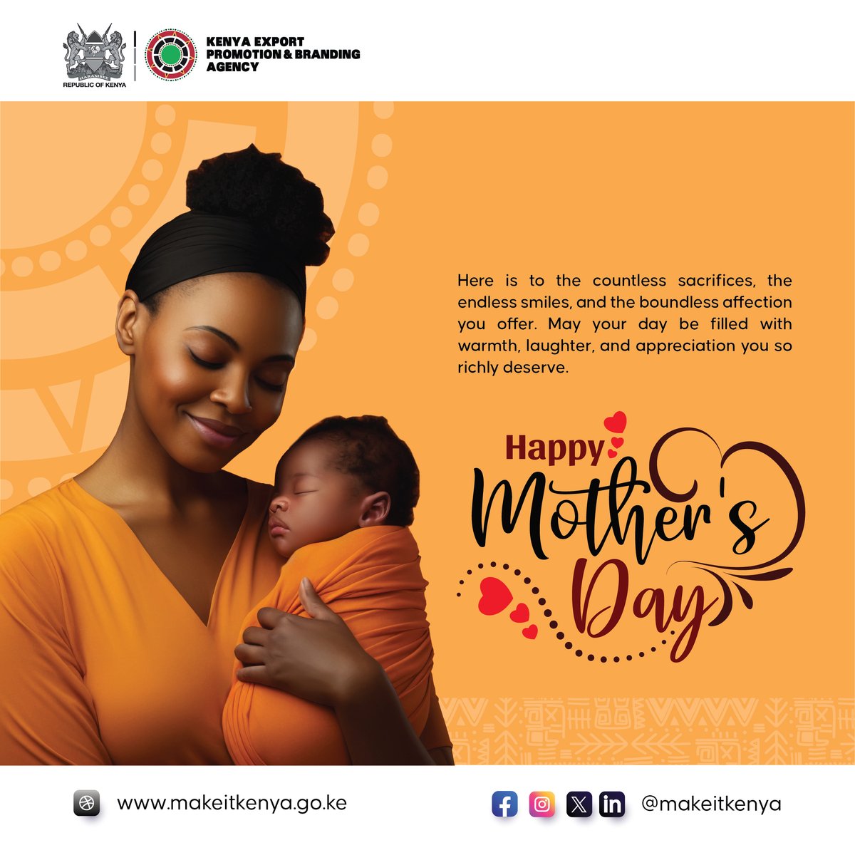 Here is to the countless sacrifices, the endless smiles, and the boundless affection you offer. May your day be filled with warmth, laughter, and appreciation you so richly deserve. Happy Mother's Day. #MothersDay