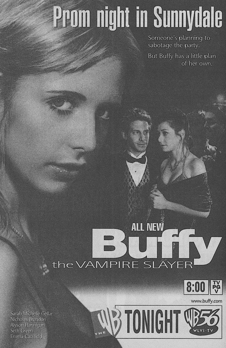 📺WB Primetime, May 11, 1999:

— On ‘Buffy the Vampire Slayer,’ it’s prom night in Sunnydale