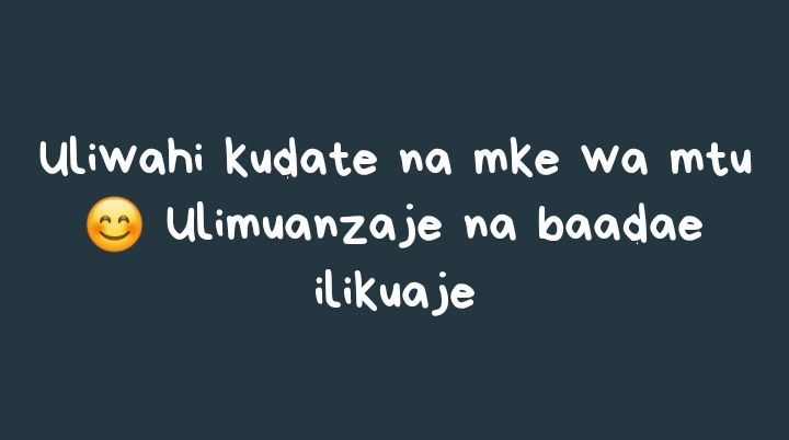 Ulishawahi kudate na mke wa mtu 😋 mlianzaje na baadae ilikuaje?