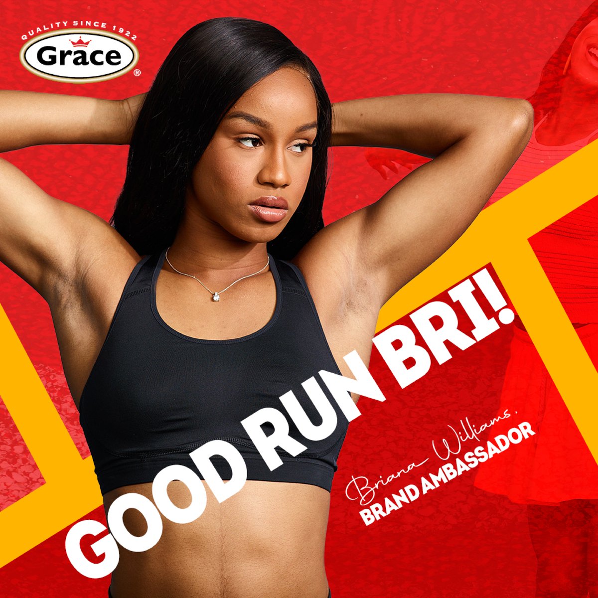 We're always proud every time you touch the track! Keep at em Bri! #BrandAmbassador #GraceFoods