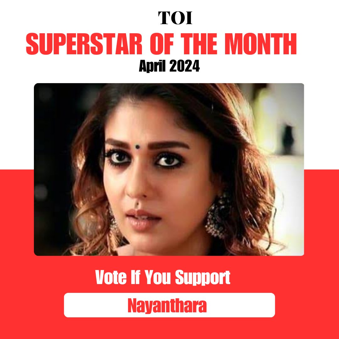 Vote if you Support - #Nayanthara

1 Like = 3 Points 
1 Retweet = 5 Points 
1 Bookmark = 2 Points
1 Reply = 10 Points 

Winner Announcement On May 15 At 6PM  

@NayantharaU