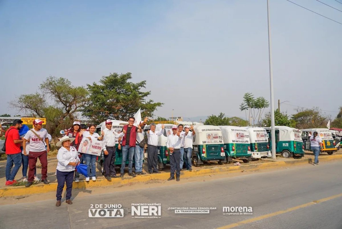 #Elecciones2024 @FMartinezNeri Candidato de Morena a la Presidencia Municipal de Oaxaca de Juárez. 👇👇👇👇 Hoy por la tarde realizamos la pega de calcas y microperforados con el grupo de mototaxis Los Parajes de Mexicapam A.C. Su respaldo es muy importante para nuestro…