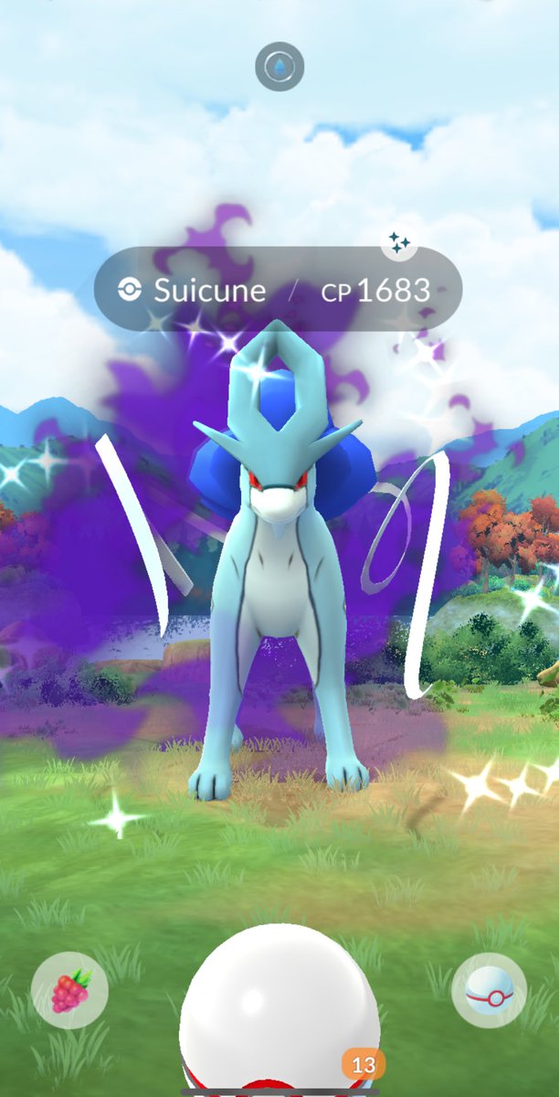 My first shiny Suicune 👀🩵💜🩵 #PokemonGO #ShinyPokemon #PokemonGORaids