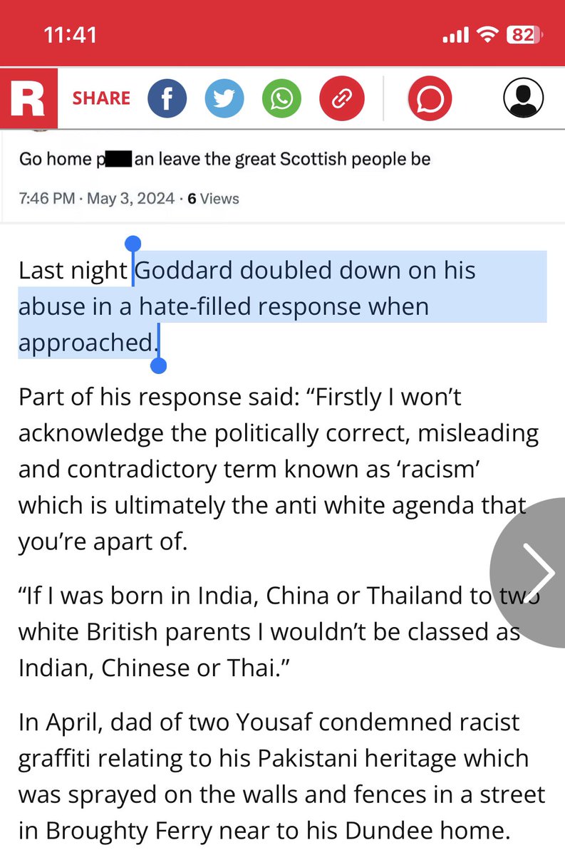 According to the Mail On Sunday Goddard doubled down on his abuse in a hate-filled response when approached about comments he made about Humza Yousaf

Here was what I responded in full…

Hi Jennifer,

Firstly I won’t acknowledge the politically correct, misleading &…