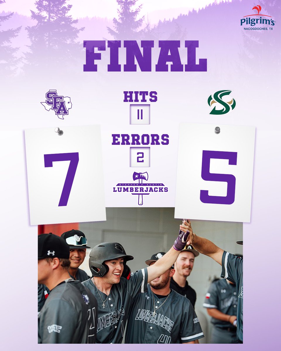 TURN ON THE PURPLE LIGHTS🟣 After an amazing game against Sacramento State, the Lumberjacks win 7-5! #AxeEm x #RaiseTheAxe x #SOMOS