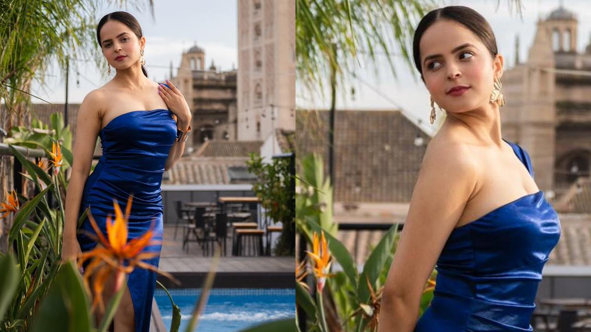 TMKOC Palak Sindhwani Stuns in a Royal Blue Thigh-High Slit Gown, Flaunts Her Toned Legs! - iwmbuzz.com/television/cel… #entertainment #movies #television #celebrity