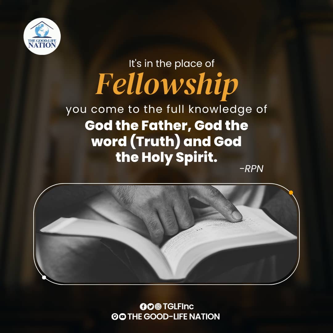 It’s in the place of fellowship you come to the full knowledge of God the Father, God the word (Truth) and God the Holy Spirit. -RPN

#RPN 

#APeopleCome