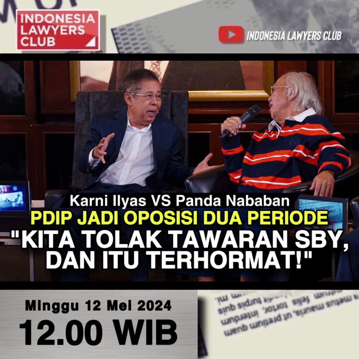 SUDAH TAYANG! #ILC >> KARNI ILYAS VS PANDA NABABAN // PDIP JADI KOALISI DUA PERIODE “KITA TOLAK TAWARAN SBY, DAN ITU TERHORMAT!” // YOUTUBE 👉 youtu.be/DLlMr8zKHcY (ILC)