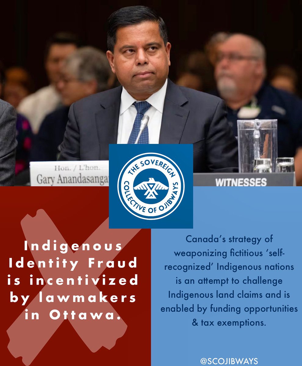‼️🚫 — Indigenous Identity Fraud is incentivized by lawmakers in Ottawa. Canada’s strategy of weaponizing fictitious ‘self-recognized’ Indigenous nations is an attempt to challenge Indigenous land claims and is enabled by funding opportunities & tax exemptions.