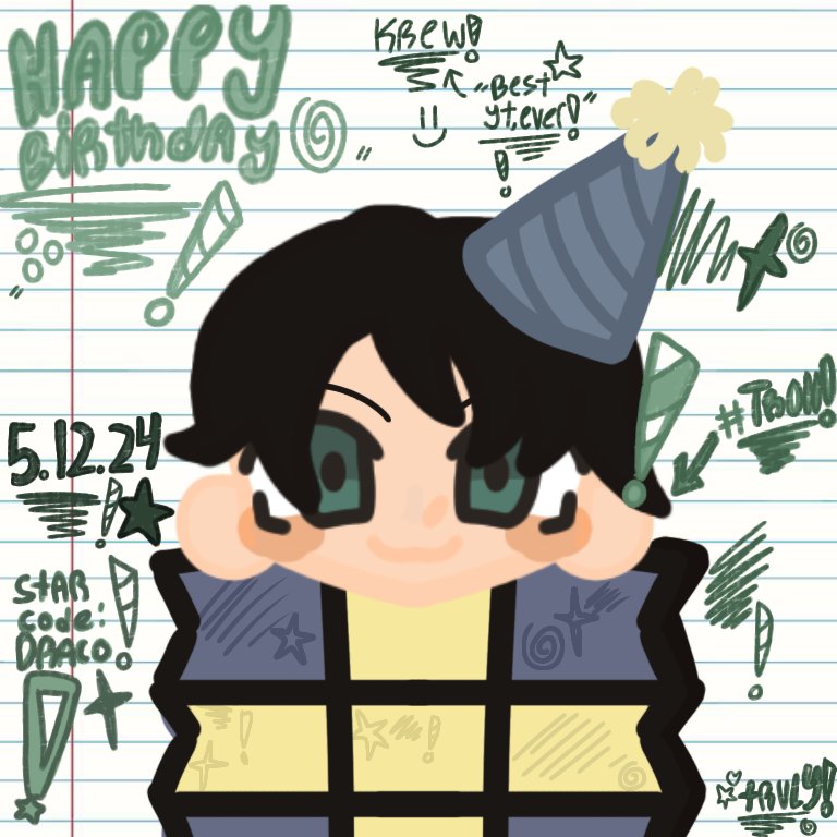 # Happy. Birthday -- &gt; <a href="/DraconiteDragon/">Draco</a>  !! 🍃 
[ you get # 2 , fanarts ! ^^ ] !! 
Have a good, birthday ! ! ! `★ 
[ #kftwt , #krewfanart , <a href="/KREWxKF/">KREW FAN ART</a> , #Draconitedragon !! ] °•`  Officially 26 !