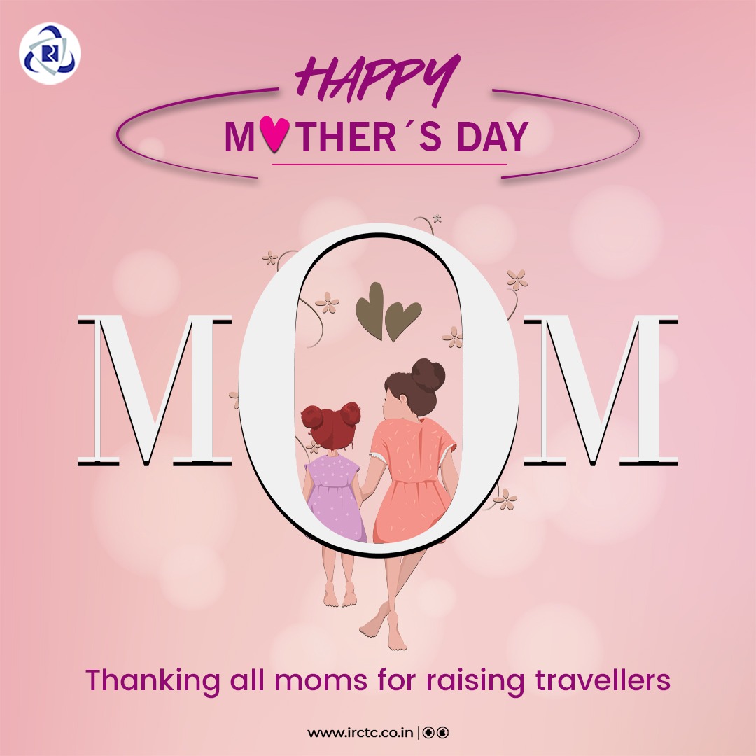 IRCTC wishes all the wonderful mothers a #HappyMothersDay! Thank you for raising us to explore new places. Want to do something special for her? Click the link irctc.co.in to create new memories at her favourite destinations. #MothersDay #मातृ_दिवस #motherhood