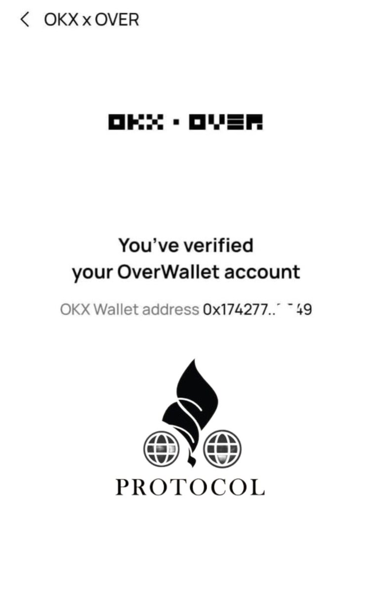 Hello OverProtocol Community 👋

📲 OVER PROTOCOL VERIFICATION (KYC) PROCESS :

 ➡️ Update Over Wallet from PlayStore 
 ➡️ Tap on 'settings' in over wallet app. 
 ➡️ Tap on 'OKX x OVER' to see if yours is verified already✅

📣 #OverProtocol has collaborated with OKX, a known…