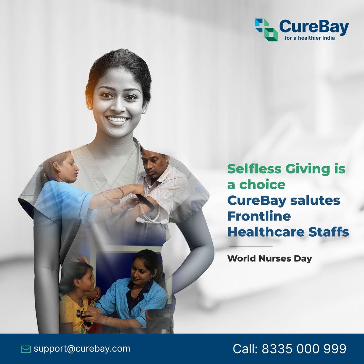 This International Nurses day, We salute all our Selfless and Compassionate Comrades for their invaluable contribution to Healthcare. Visit: curebay.com #InternationalNursesDay #FrontlineStaff #Healthcareforall #CureBay